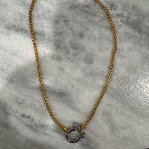 Rope Chain Necklace with Open Circle Pendant